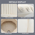 Large Urn Planter – White Vintage Magnesium Oxide Pot with Drainage for Indoor & Outdoor Garden, Entryway, Walkway Decor - Image 6