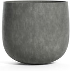 Mondo Round Indoor/Outdoor Planter, 10x9in Grey Stone by Cosapots