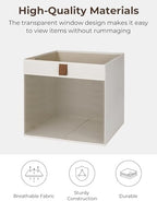 StorageWorks Closet Organizer Bins with Clear Window, Beige, 11x11x11 - Image 3