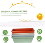 balacoo Large Rectangular Vegetable Planter with Drainage Saucer, Medium 43cm Window Herb Garden Pot Set of 4 in Gray, Sky, Terracotta, and Light Green for Indoor Balcony Gardening - Image 3