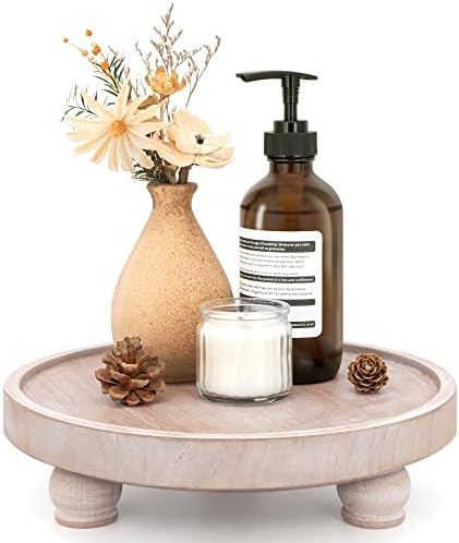 EOSAHR Wood Display Riser: Pedestal Stand for Kitchen Decor, Natural Wood by EOSAHR