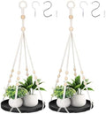GREANER 2PCS Macrame Plant Hanger, Black Hanging Macrame Plant Holder with Handmade Cotton, Plant Window Hanger for Indoor and Outdoor Use by GREANER
