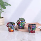 Mini Face Planters 3PC Set – Unique Resin Art Flower Pots for Succulents, Cacti & Small Plants – Decorative Funny Plant Pots for Indoor & Outdoor, Face Planter Gift, Picasso‑Inspired - Image 7