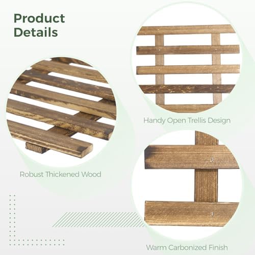 2 Pcs Wall Planter Holders, 11.8 x 35.4 Solid Wood Hanging Plant Trellis, Wall Planters for Indoor Outdoor Plants, Vertical Decor for Hanging Flower Pots - Image 3