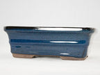 8" Rectangular Dark Blue Bonsai / Succulent Pot + Tray + Rock + Mesh Combo - Image 7