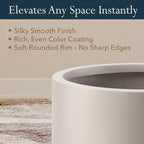 KUTE NEST 16" Premium Arco Fiberstone Outdoor Planter - Taupe - Image 4