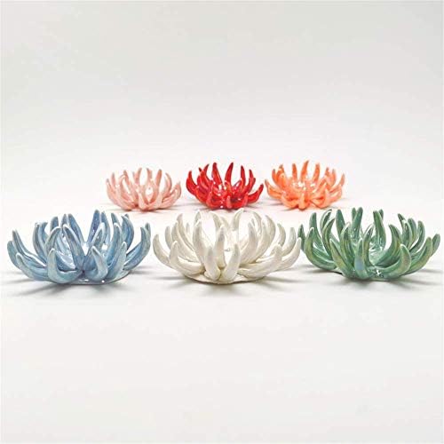 6 Pack air plant Holders (6Pcs Air Plant Containers w/6 Colors Assorted) A Ceramic Coral Set to CreateGifts or Decorate Tabletop - air plants Not Included - Image 4