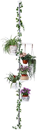 BAOYOUNI 5-Tier Plant Stand Pole Tension Rod Flower Holder Rack, Ivory by BAOYOUNI