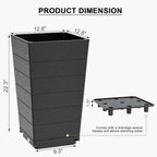 Resin Tall Planters Set of 4, 23" Large Taper Outdoor Planter Pots - Image 7