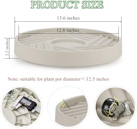 2 Pack Plant Caddy with Wheels,14" Rolling Plant Stand 165 LBS Heavy Duty with Hidden 360 ° Rotating Silent Wheel Wheels for Outdoor Indoor Large Plant Pots, Flower Pot, Patio - Image 3