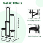 INGIORDAR Plant Stand Indoor Outdoor Corner Tall Plant Shelf 5 Tier Metal - Image 4