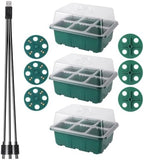 Seed Starter Tray with Built-in LED Grow Light, Adjustable Vent Humidity Dome Germination Box, Breathable Plant Seed Starting Pots, Indoor Garden Greenhouse Seedling (3-6 Cell Square) by Unknown