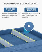 Weatherproof Raised Garden Bed, HDPE Outdoor Elevated Planter Box with Legs, Garden Box, Flower Beds for Patio, Deck, Balcony (Navy Blue) - Image 5
