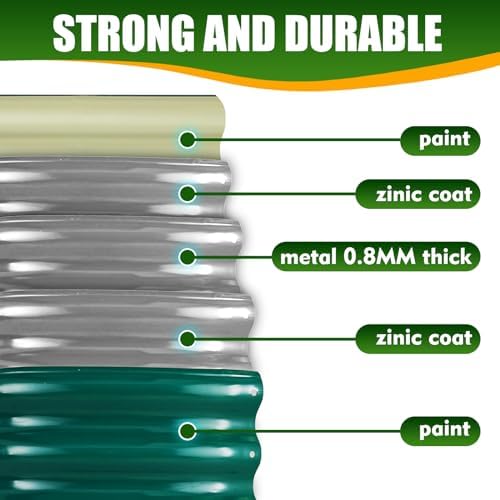 TBMLC Oval Green Galvanized Planter Box, Metal Raised Garden Bed 4X2X1.4 FT - Image 3