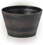 Alpine Corporation 11" Tall Indoor/Outdoor Barrel Shaped Planter by Unknown