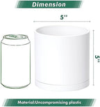 D'vine Dev 4-Pack White Plastic Planters with Saucers, 5 in, 74-Z-G-2 - Image 2