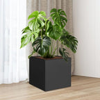 CNCEST Modern Square Steel Planter Box Heavy Duty Galvanized Metal Raised Garden Bed Cube Planter Large Easy Assembly Weather Resistant Indoor Outdoor Patio Balcony Decor (Black, 20inch) - Image 6