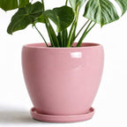 Ceraimc 8 Inch Plant Pot, Ceraimc Planters for Indoor Plants, Pink by EPFamily