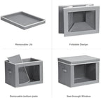 Homsorout Clothes Organizers and Storage - 6 Pack Large Storage Box with Lids, Foldable Closet Organizer with Lids, Decorative Basket Bins for Home, Dorm, Closet, Grey - Image 7