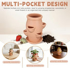 Abaodam Small Strawberry Planter Tower 6 Pocket Terracotta Strawberry Pot - Image 4