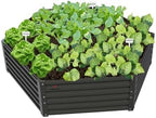 Anleolife 70x60x18in Hexagon Galvanized Raised Garden Bed, Quartz Grey by AAnleolife