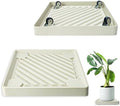 REDHUGO 2PCS Square Plant Caddy with Hidden Wheels, Heavy Duty Rolling Plant Stand Caddy with Wheels, Pot Base for Indoor Outdoor, Beige, 14 inches by REDHUGO