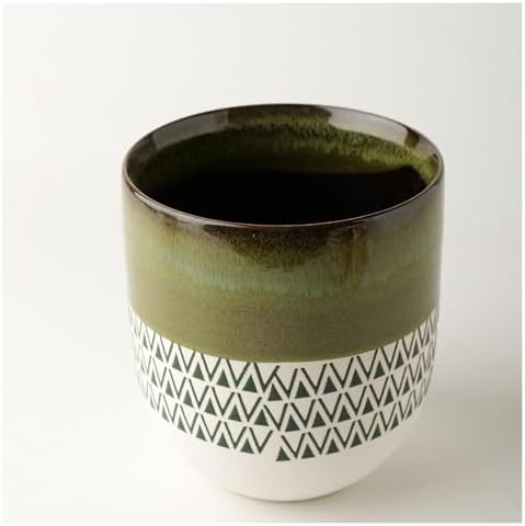 Garden Pots Ceramic Plant Pot Modern Planter with Geometric Pattern Indoor Outdoor Flower with Drainage Hole Decorative Planter - Image 6
