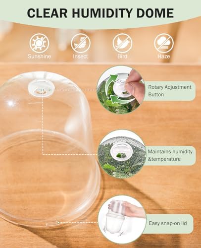 homenote 5 Inch Clear Nursery Pots with Humidity Domes and Labels (15 Pcs) - Image 6