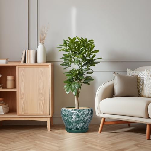 Ceramic Planter, 10 Inch Pots for Plants Indoor, Bubble Green - Image 6