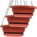 Xmas Green Hanging Planter Set, 3 Pieces PP and Iron for Outdoor Plants by VICASKY