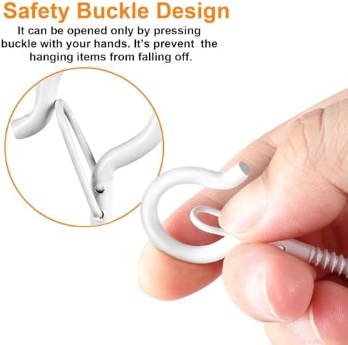 FSAH 48 PCS Q-Hanger Hooks with Safety Buckle, Windproof Screw Hooks - Image 2