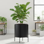 D'vine Dev Plastic Planter Pot with Metal Stand, Black, 14 in, 55-D-B-4 - Image 7