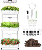 Ahopegarden Indoor Garden Hydroponics Growing System Kit: 66 Pods Plant Herb Garden Germination Kit with LED Grow Light, 30L Large Capacity Kitchen Hydroponics Planter Grower for Vegetable Fruit by Ahopegarden