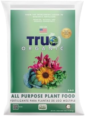 True Organic All Purpose Plant Food – Organic Fertilizer for Fruits, Vegetables, Flowers, and Herbs – 25lb Bag Covers 544 sq. ft. by True+Organic