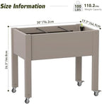 Raised Garden Bed with Wheels, Resin Elevated Planter Box, Brown - Image 3