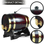 1.5L Whiskey Barrel Dispenser Oak Aging Barrels Home Whiskey Barrel Decanter for Wine, Spirits, Beer, and Liquor (Retro Color) - Image 4