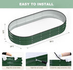 Raised Garden Bed, 6x3x1ft Galvanized Outdoor Planter Beds with Safety Edging and Gloves, Oval Metal Planter Box for Gardening Vegetables Flowers Herb-Deep Green - Image 6