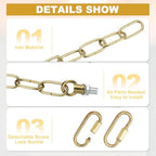 PATIKIL 6 ft Light Fixture Chain 2Set Lighting Chain Metal Looping Link - Image 3