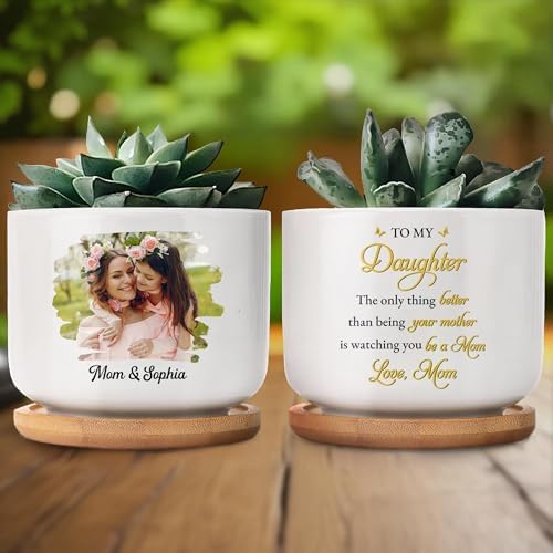 to My Daughter, Personalized Ceramic Plant Pot, Gift for Mom - Image 3