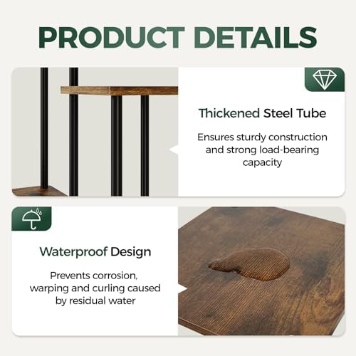 Bamworld Large Plant Stand Indoor Tall Metal Plant Shelf - Image 6