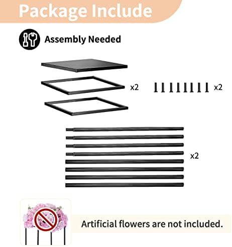 NUPTIO Black Vases Wedding Centerpieces, Geometric Stand, 31.5" Tall, 2 Pcs - Image 6