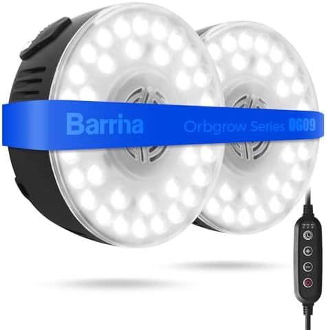 Barrina OG09 Puck Grow Light, 18W(2 x 9W), 5000K, Timer, 2 Packs, Black by Barrina
