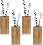 DILATATA Wood Wall Planters 4 Pack Wood Wall Decor for Dried Flowers and Artificial Greenery Plants - Pocket Wall Vases Hanging Planters for Living Room, Bedroom, Home Decor - Brown by DILATATA