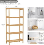 Bamboo Rack, Adjustable Bamboo Shelf, Bathroom Living Room, 5-Tier - Image 3