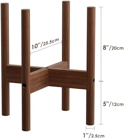 ALIGADO 2 Pack Bamboo Plant Stands Indoor, for Up to 10 Inch Pots, Built to Fit Corners, Sturdy & Stable Design, Walnut Finish - Image 2
