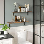 DINZI LVJ Long Wall Shelves, 31.5Inch Wooden Wall Mounted Shelves, Set of 4 - Image 4
