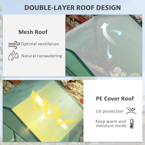 Mini Greenhouse, 4-Tier Portable Design with PE Cover and Screen Roof - Image 6