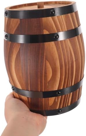 Wood Wine Barrel Vase, Rustic Barrel Planter for Wedding Reception Table Decoration Home Indoor Outdoor Garden Kitchen Party (8 X 6.5 Inch) - Image 6