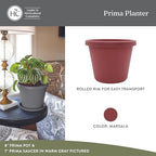 The HC Companies Prima Round Planter Pot, 20 Inch, Marsala, 2-Pack - Image 2