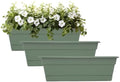 Bloem Dura Cotta 18" Plastic Window Box Planter with Saucer, Basil, 3-Pack by Bloem